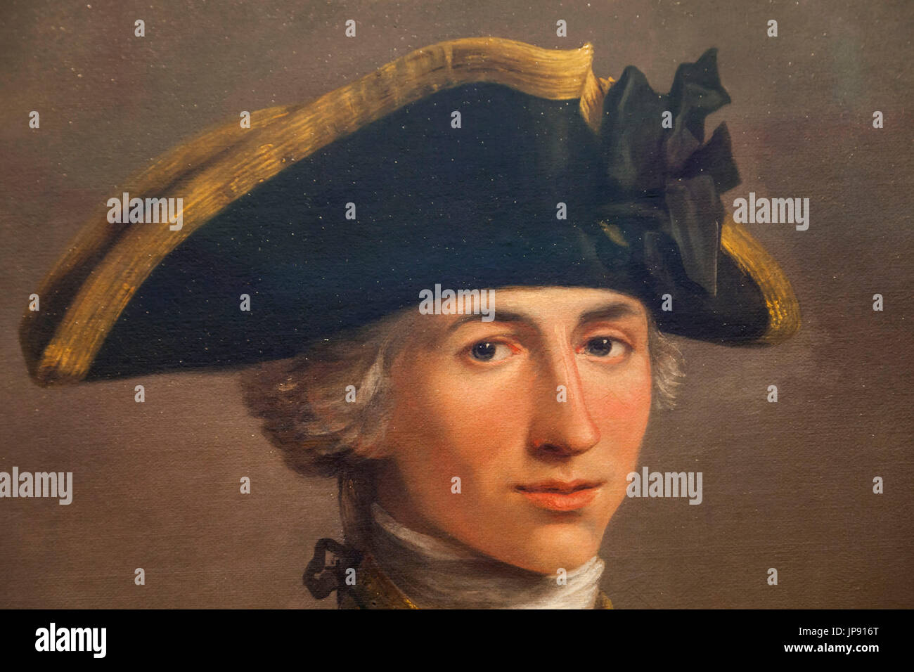 England, London, Greenwich, National Maritime Museum, Portrait of Captain Horatio Nelson by John Francis Rigaud dated 1777-81 Stock Photo
