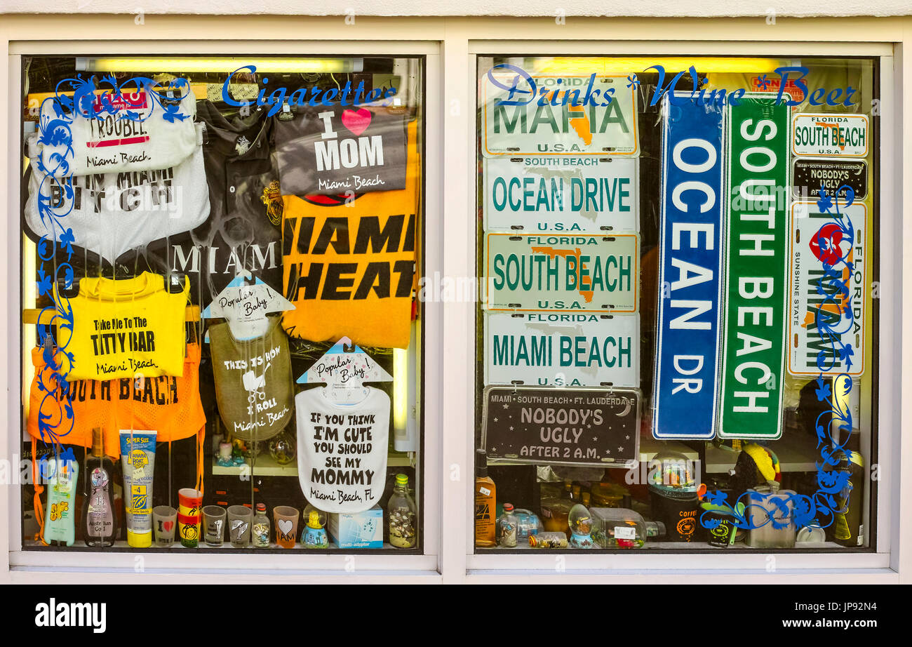 Souvenirs Store, Miami Beach, Florida, USA Stock Photo Alamy
