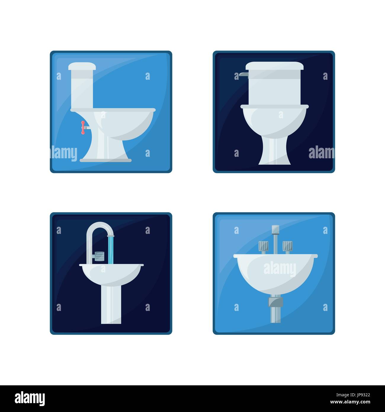 flat set icon bathroom design vector illustration Stock Vector Image ...
