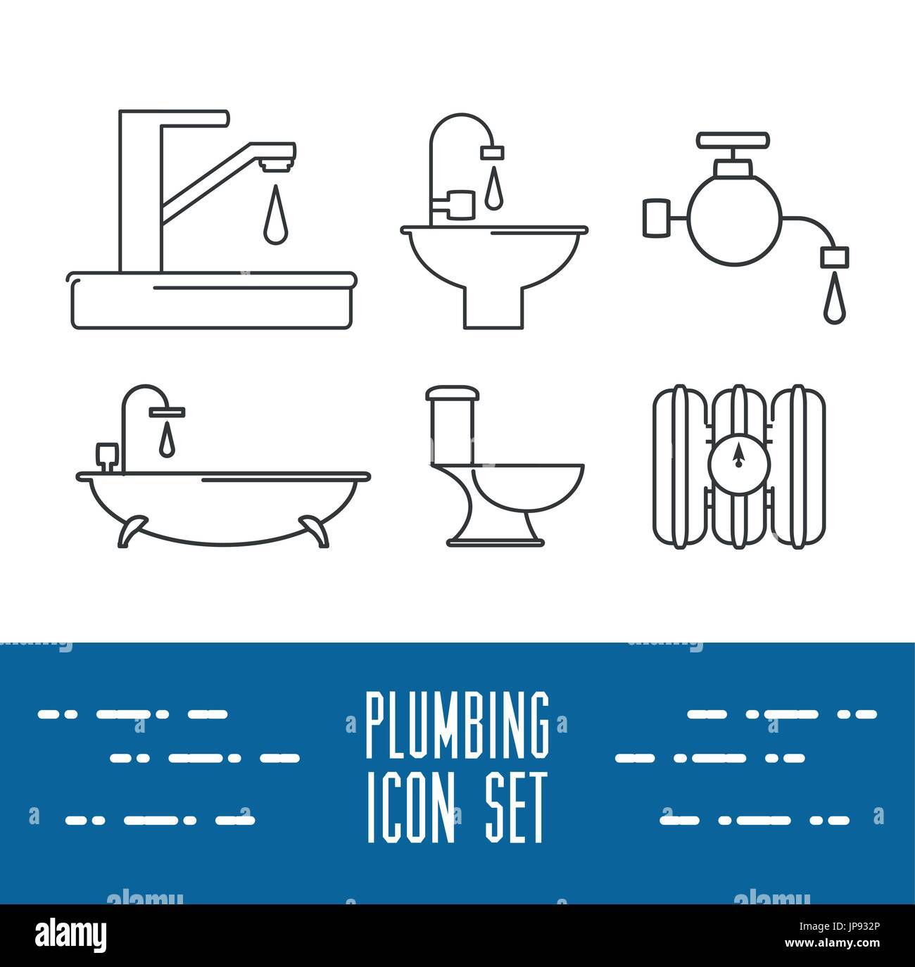 flat set icon bathroom design vector illustration Stock Vector Image ...