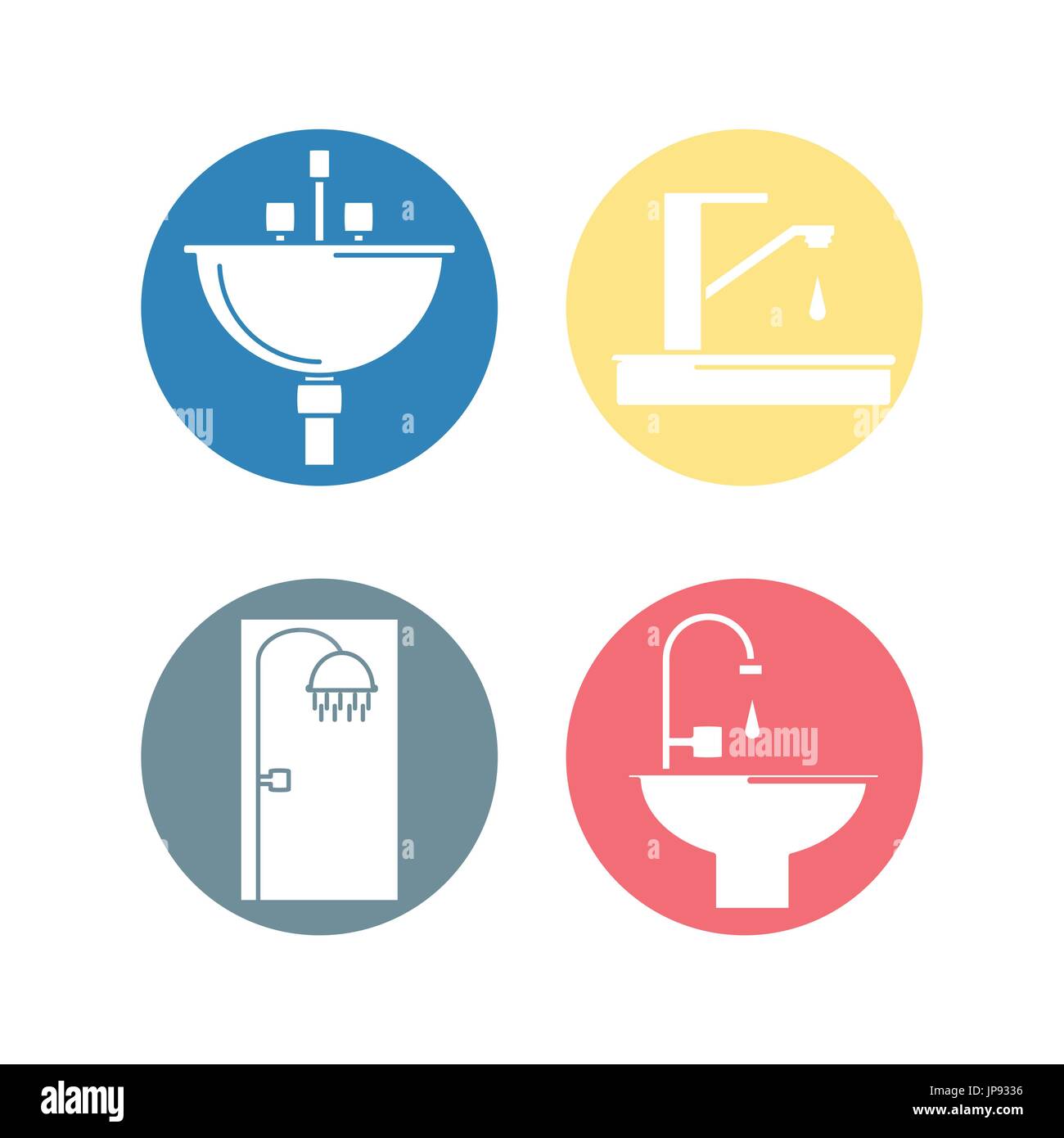 flat set icon bathroom design vector illustration Stock Vector Image ...