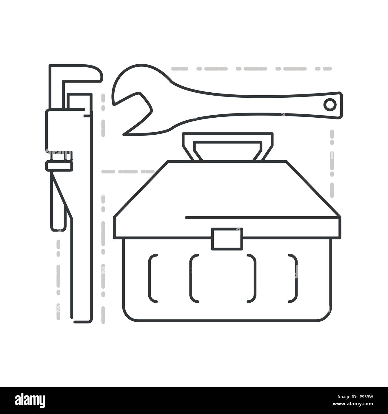 flat set icon tools plumbing vector illustration Stock Vector Image ...