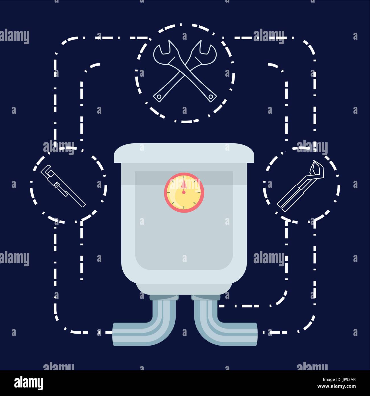 flat set icon tools plumbing vector illustration Stock Vector Image ...