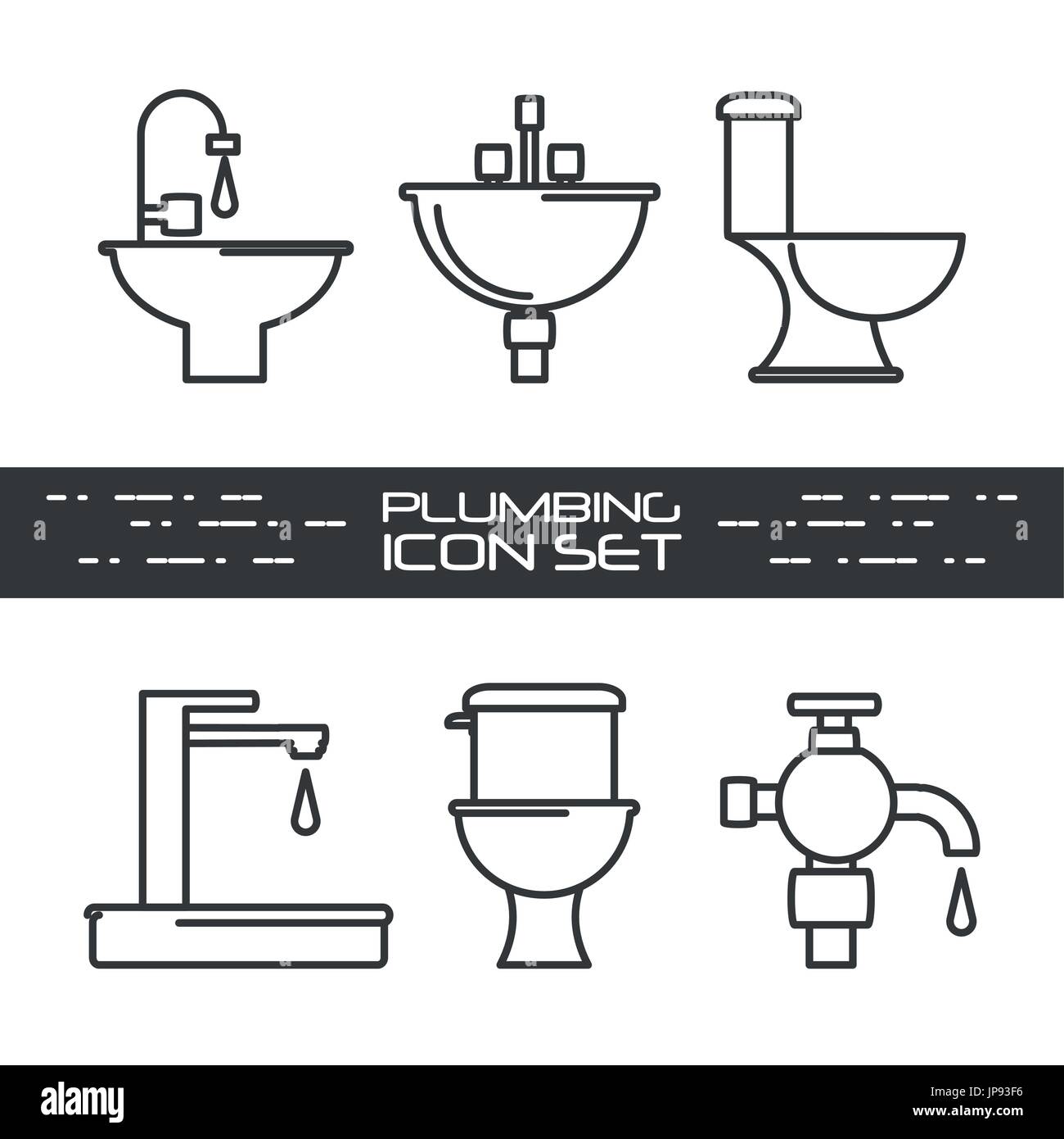flat set icon bathroom design vector illustration Stock Vector Image ...