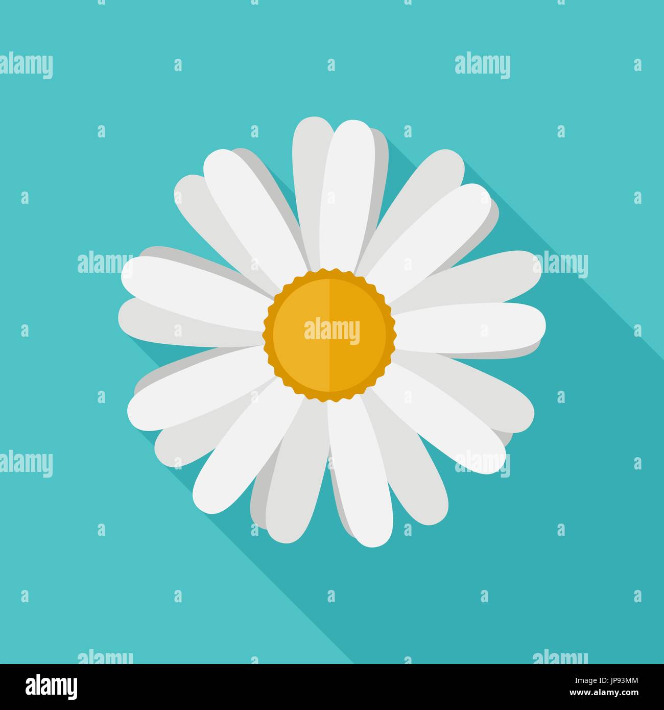 Daisy flower flat icon Stock Vector