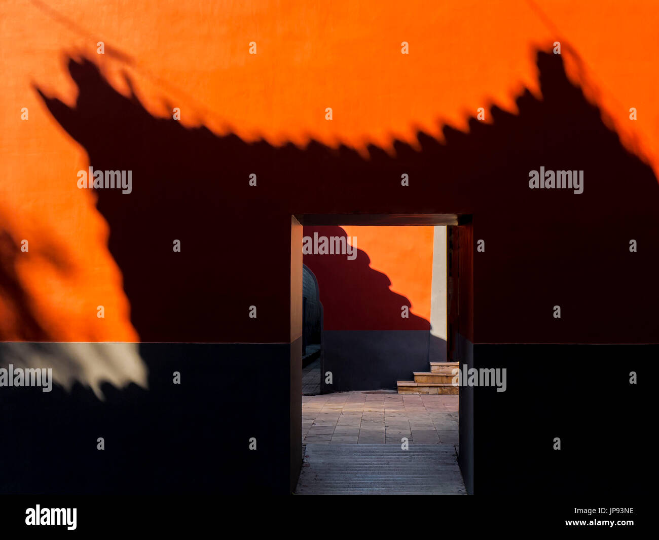 Shadows, YongHeGong Lamasery, Beijing, China Stock Photo