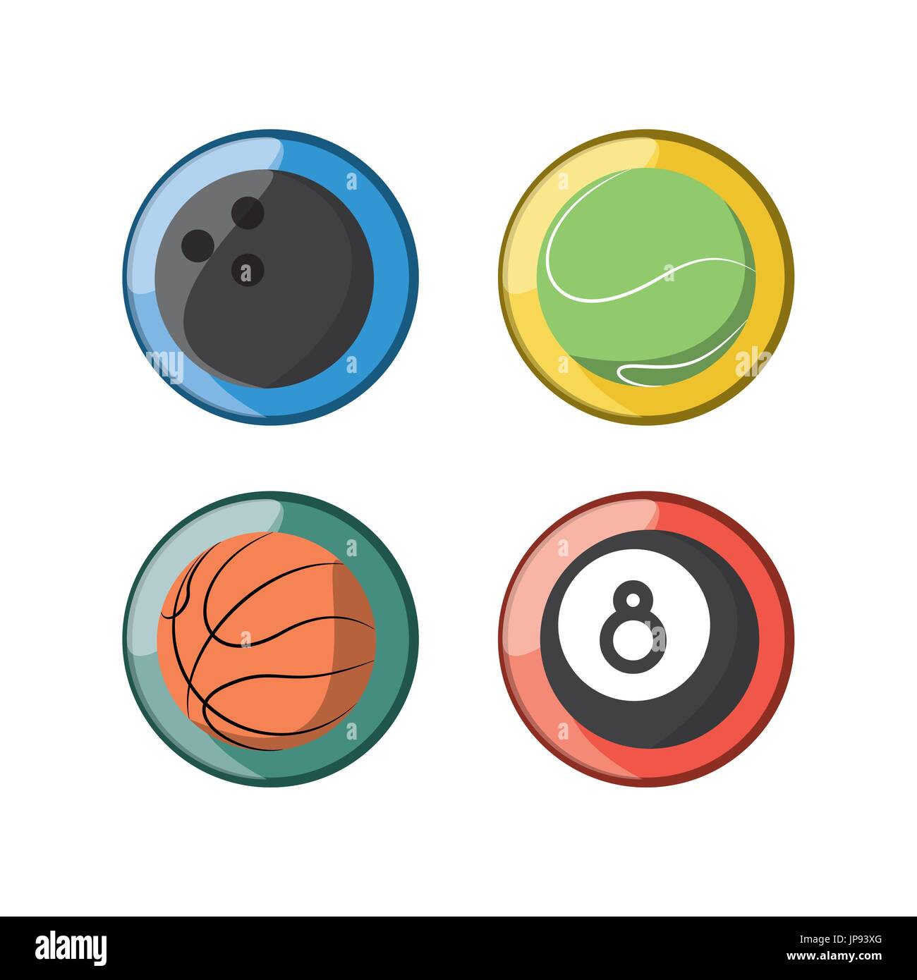 set flat icon ball sport vector illustration Stock Vector Image & Art ...