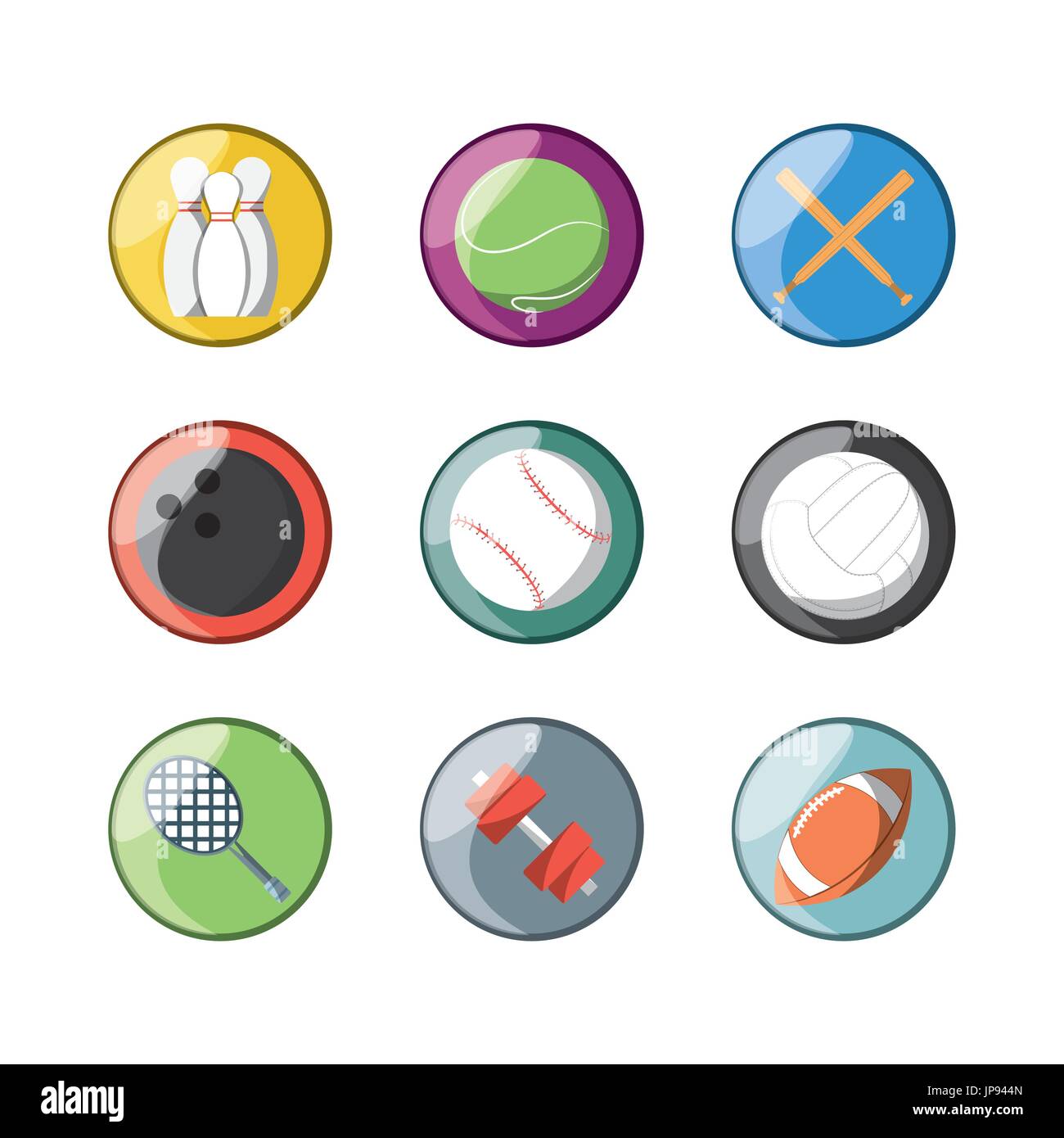 set flat icon ball sport vector illustration Stock Vector Image & Art ...