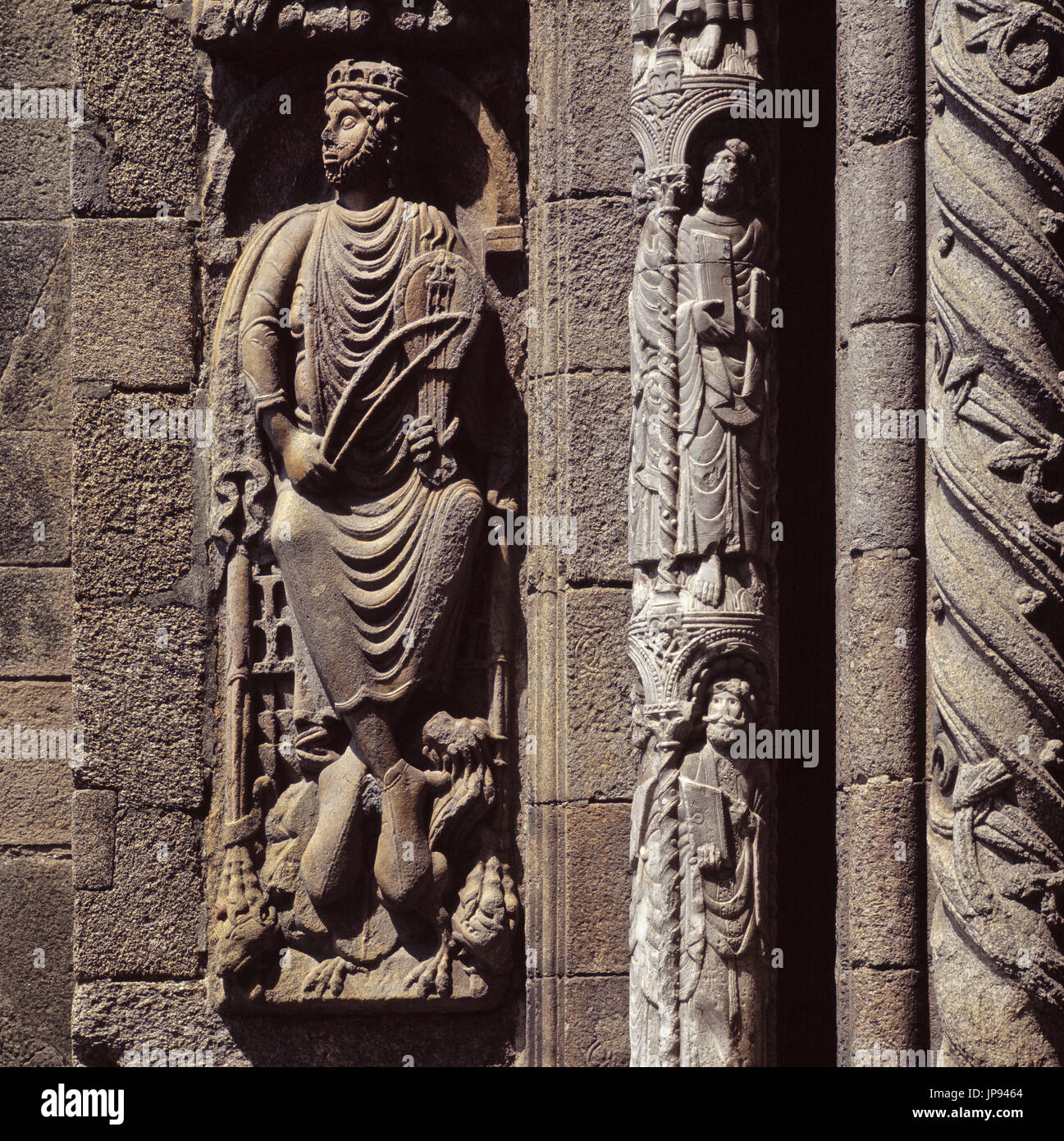 Puerta de las Platerías, The Cathedral of Santiago de Compostela, Stock Photo