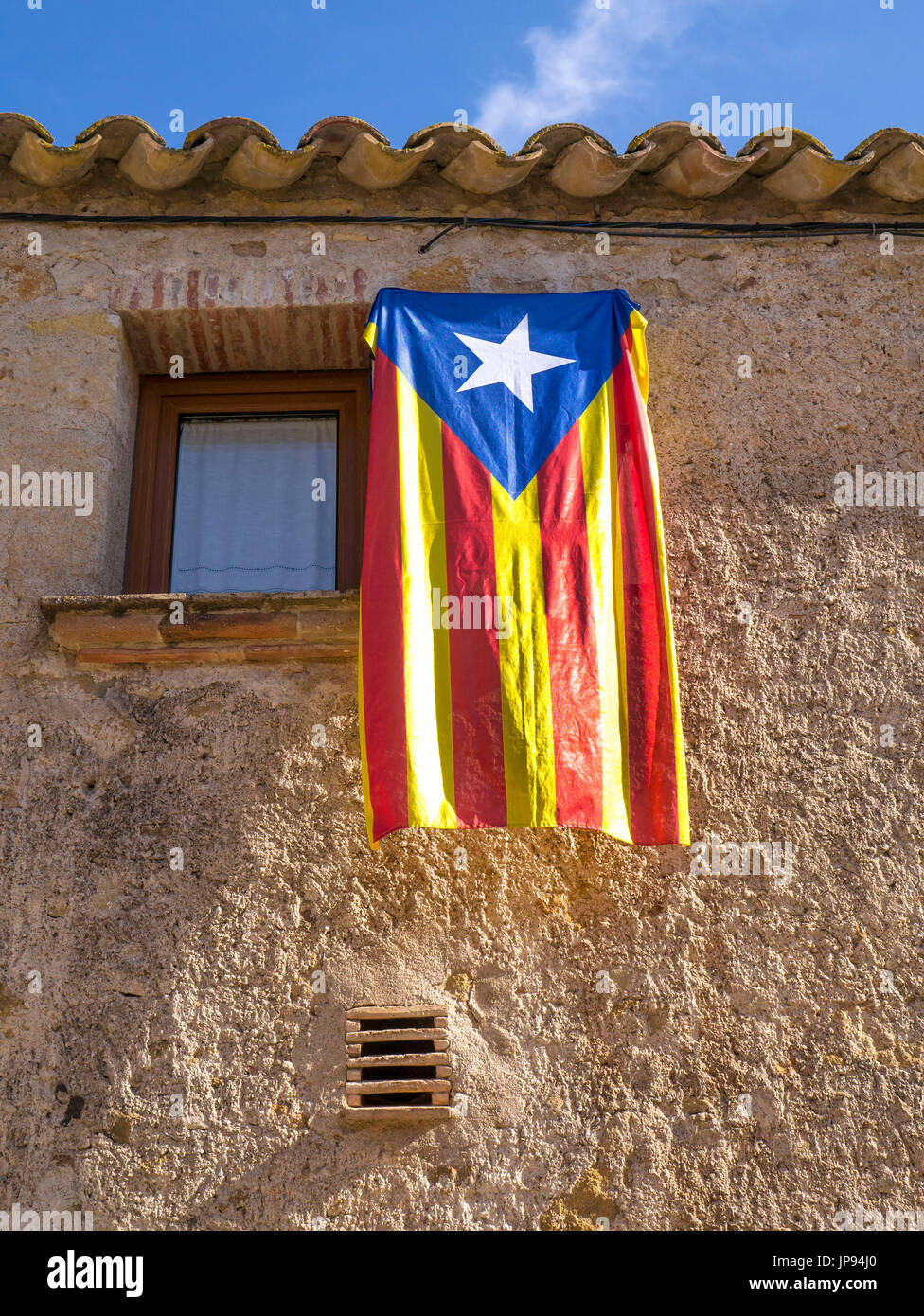 Estelada Blava, The Blue Starred Flag, Catalunya, Spain Stock Photo