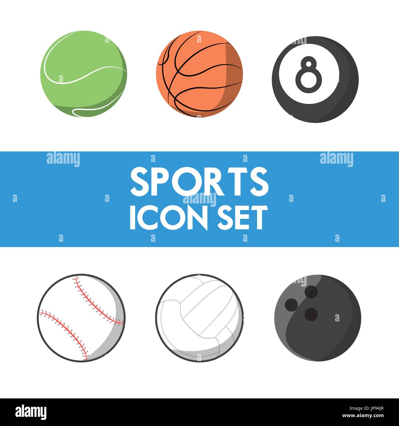 set flat icon ball sport vector illustration Stock Vector Image & Art ...