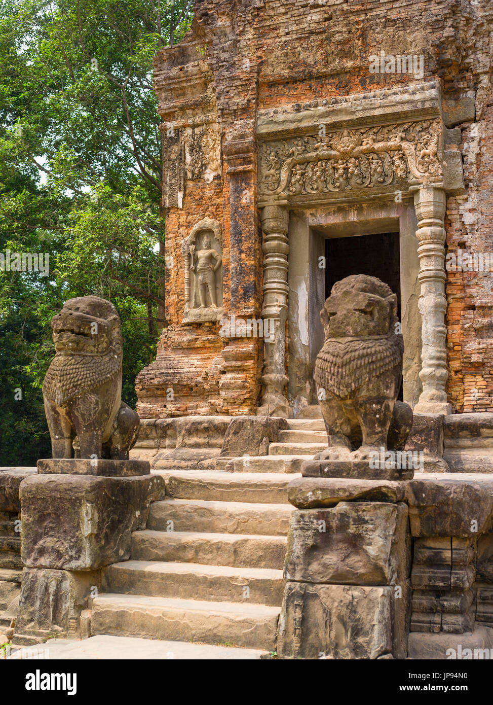 Ruins of Preah Ko, Angkor Archaeological Park, Stock Photo