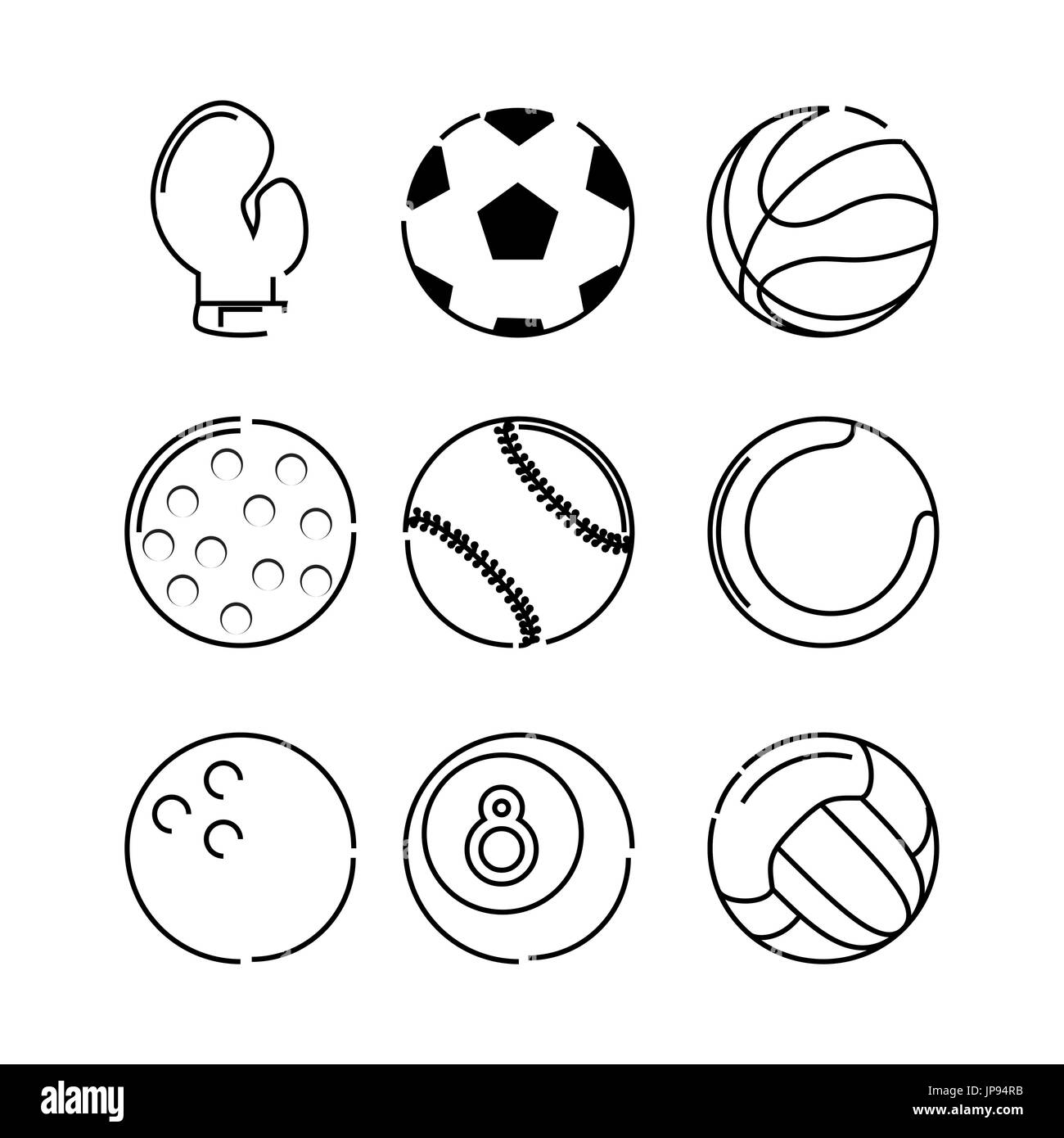 set flat icon ball sport vector illustration Stock Vector Image & Art ...