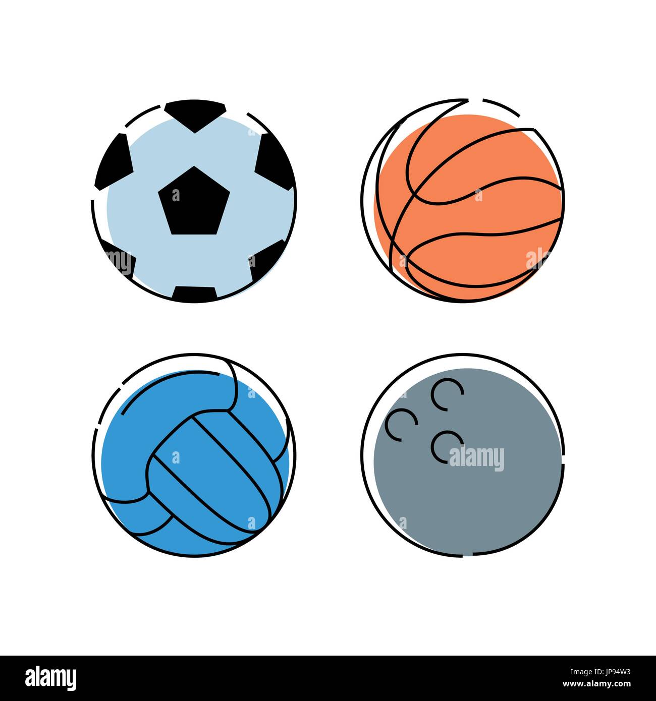 set flat icon ball sport vector illustration Stock Vector Image & Art ...