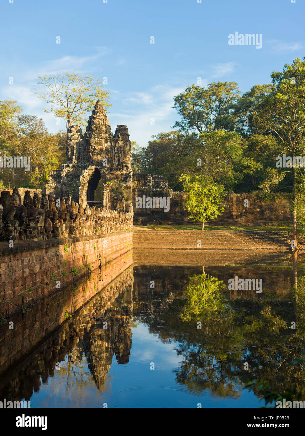 Southern Entrance to Angkor Thom, Siem Reap, Cambodia, Stock Photo