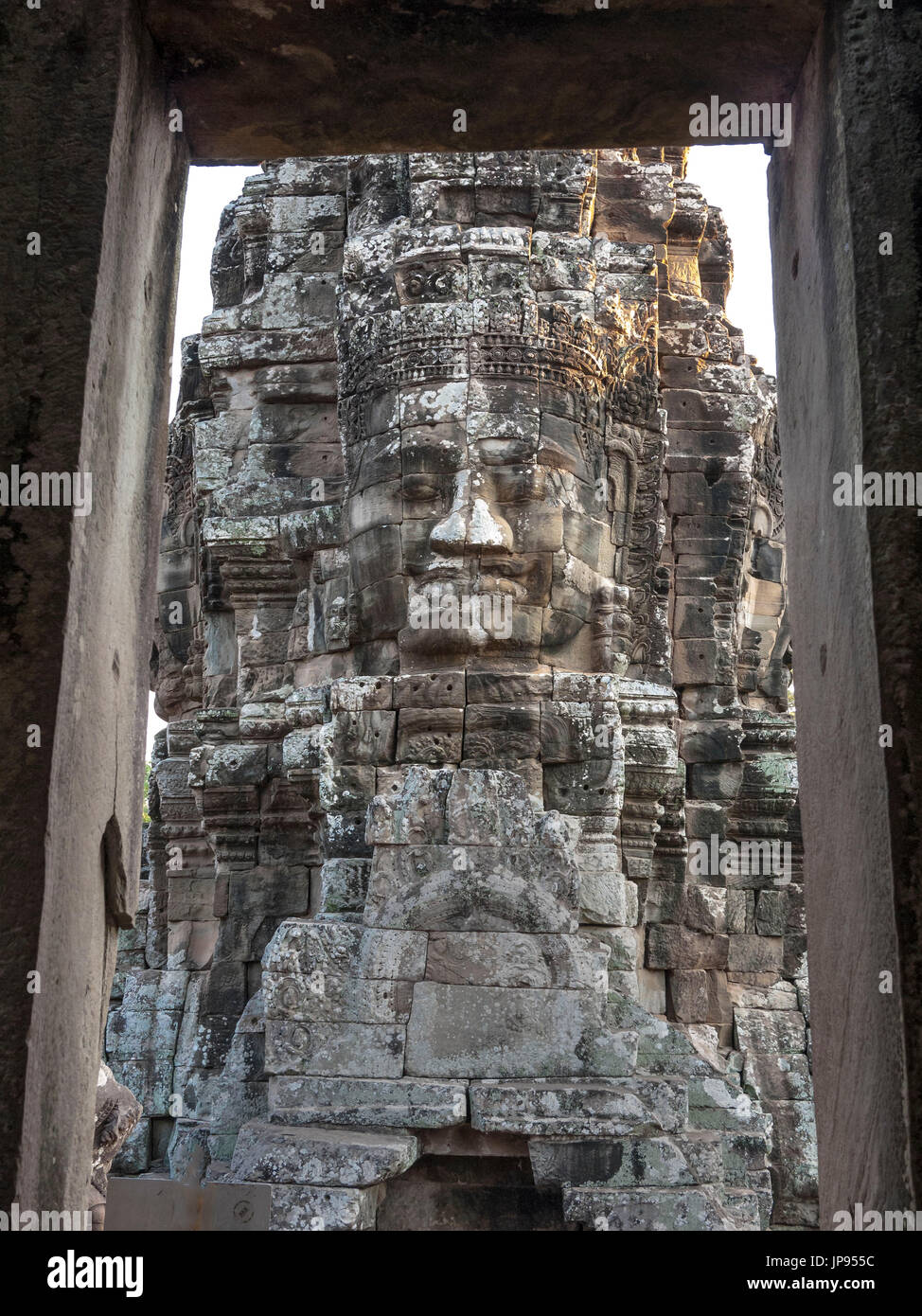 Faces at The Bayon, Angkor Thom, Angkor Archaeological Park, Stock Photo