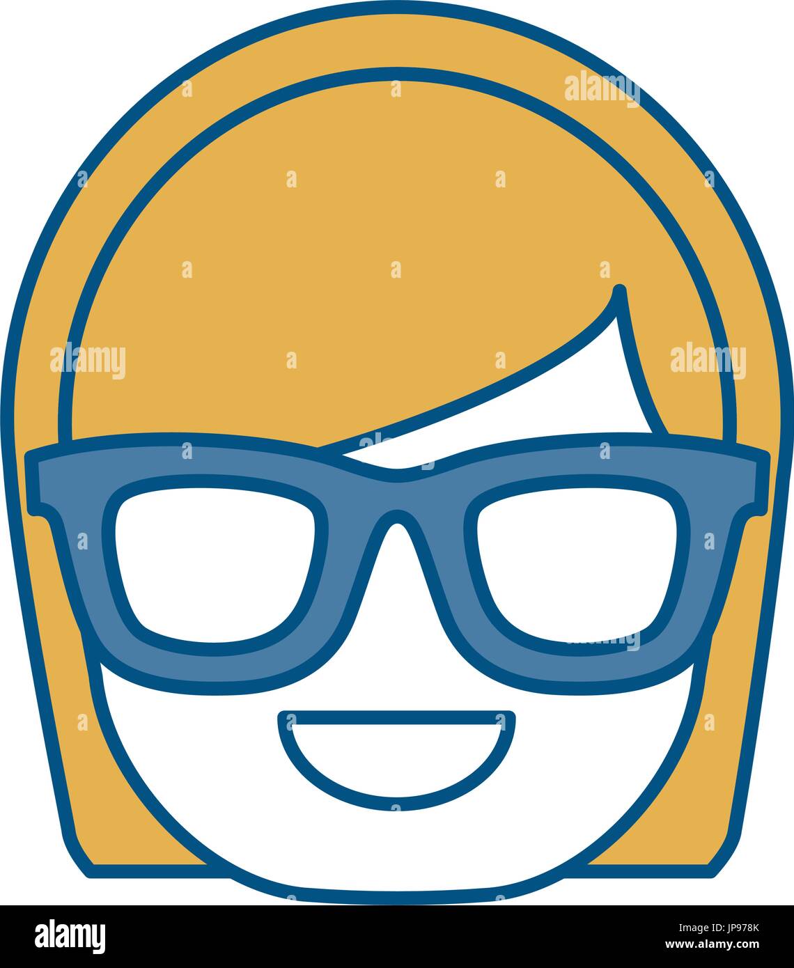 woman with glasses icon over white background colorful design vector ...