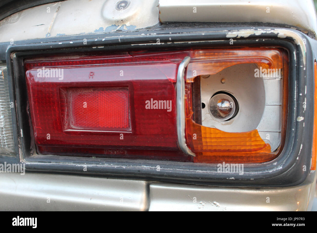 Car brake lights broken Stock Photo Alamy