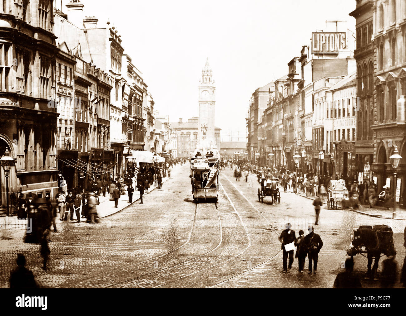 High Street, Belfast, Ireland, Victorian period Stock Photo