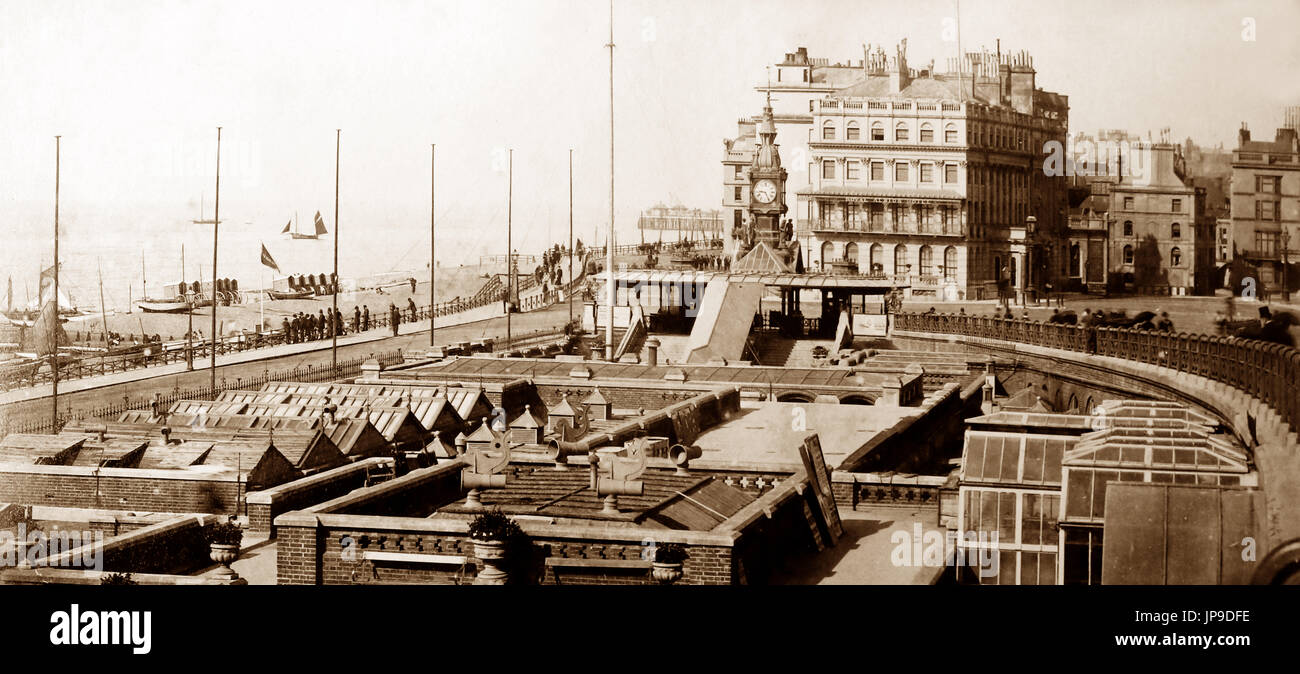 Royal Albion Hotel taken from the roof of the Aquarium, Brighton, Victorian period Stock Photo