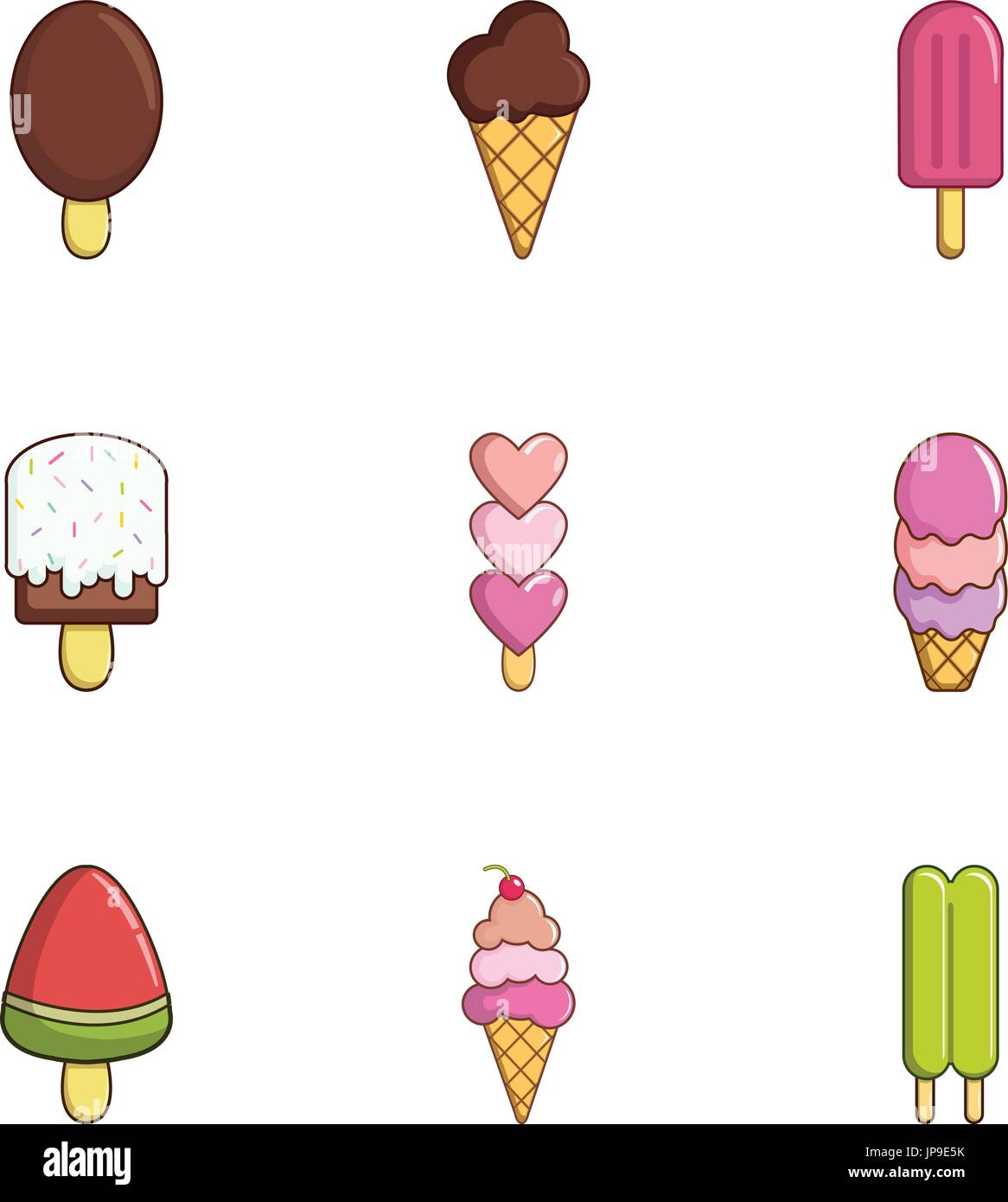 Different ice cream icons set, flat style Stock Vector Image & Art - Alamy