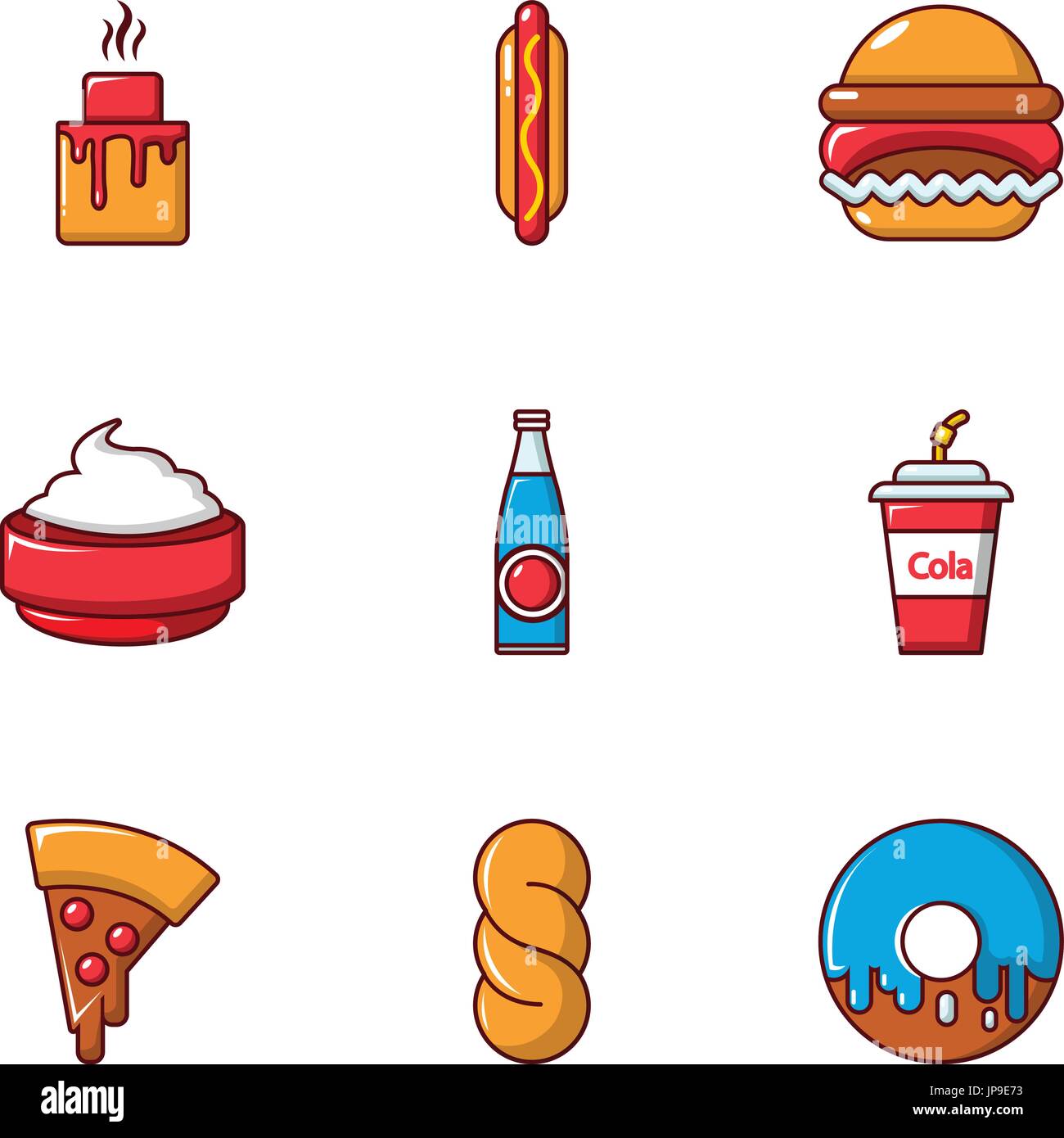 Food and drinks icons set, flat style Stock Vector Image & Art - Alamy