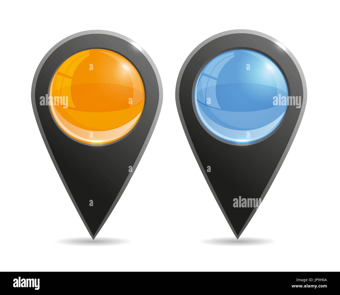 Set of round 3D map pointers Stock Vector Image & Art - Alamy
