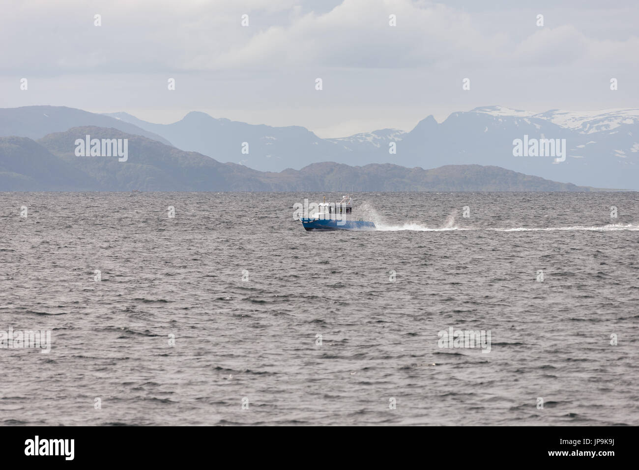 boat blue ocean drive driving Stock Photo Alamy