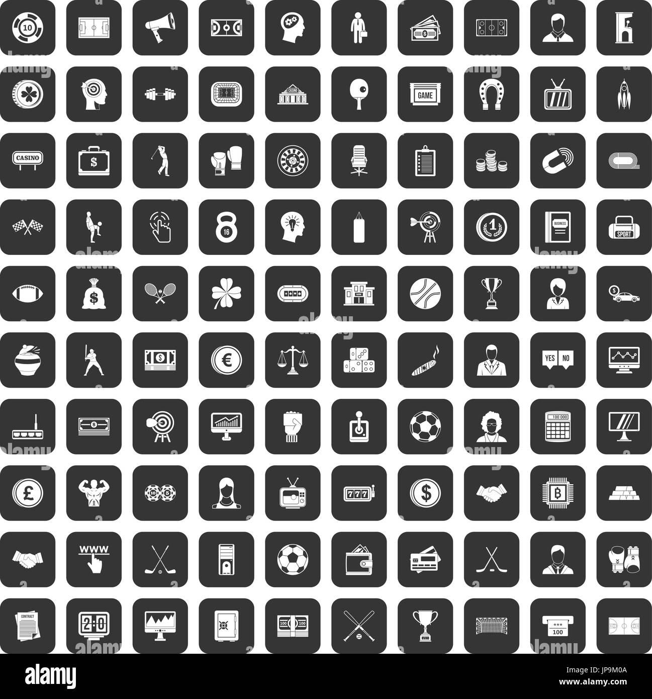 100 totalizator icons set black Stock Vector Image & Art - Alamy