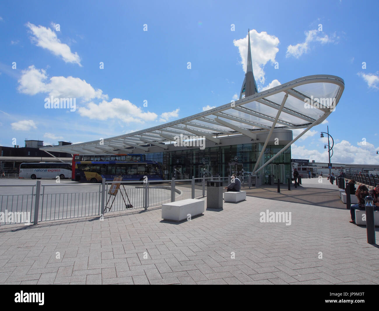 The newly designed and rebuilt Hard transport interchange on The Hard, Portsmouth, Hampshire Stock Photo