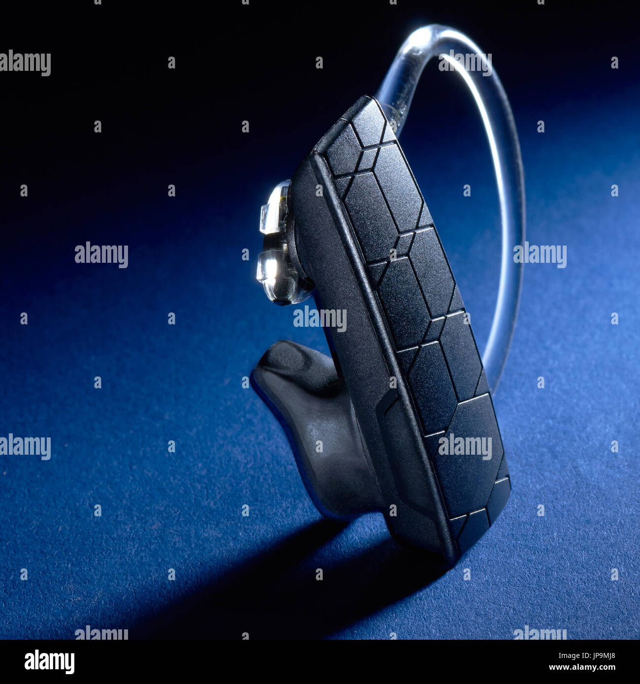 Bluetooth Headset on black background Stock Photo