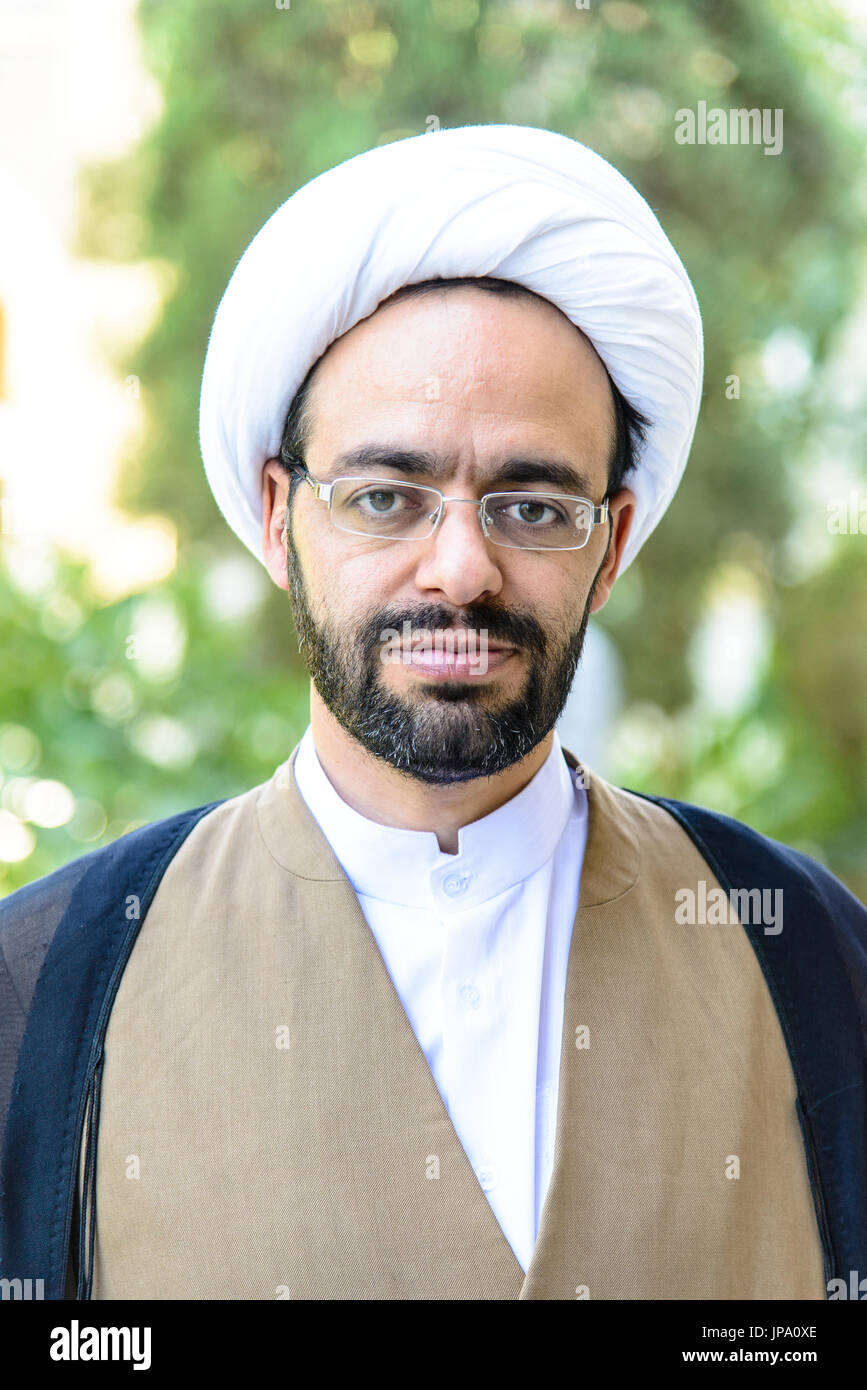 ESFAHAN. IRAN - OCTOBER 14, 2014: portrait of a muslim cleric Stock Photo