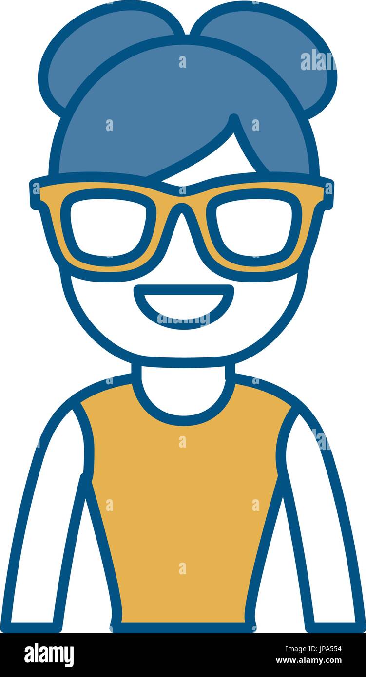 woman with glasses icon over white background colorful design vector ...