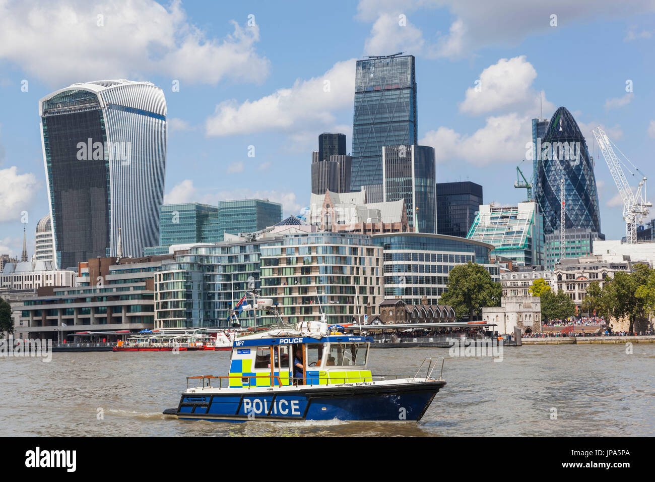 England, London, Thames River Police Stock Photo
