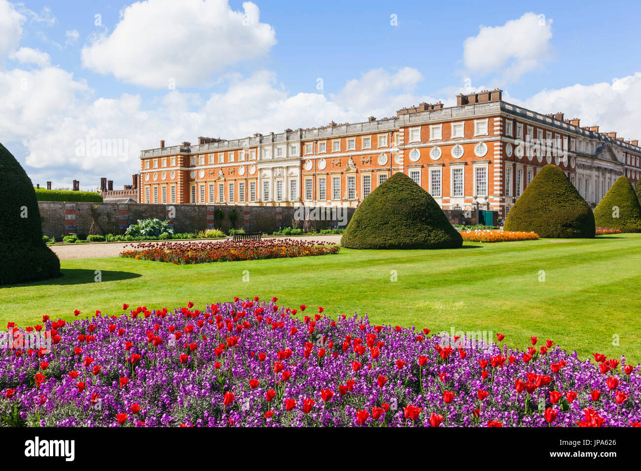 England, Middlesex, London, Kingston-upon-Thames, Hampton Court Palace, The Palace Gardens Stock Photo