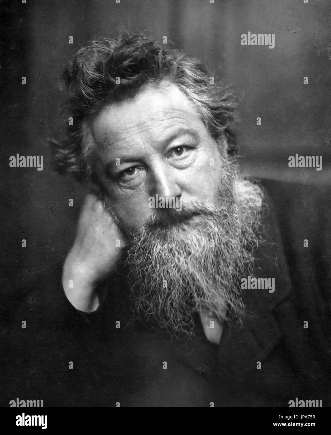 WILLIAM MORRIS (1834-1896) English writer,poet, textile designer in 1887. Photo: Frederick Hollyer Stock Photo