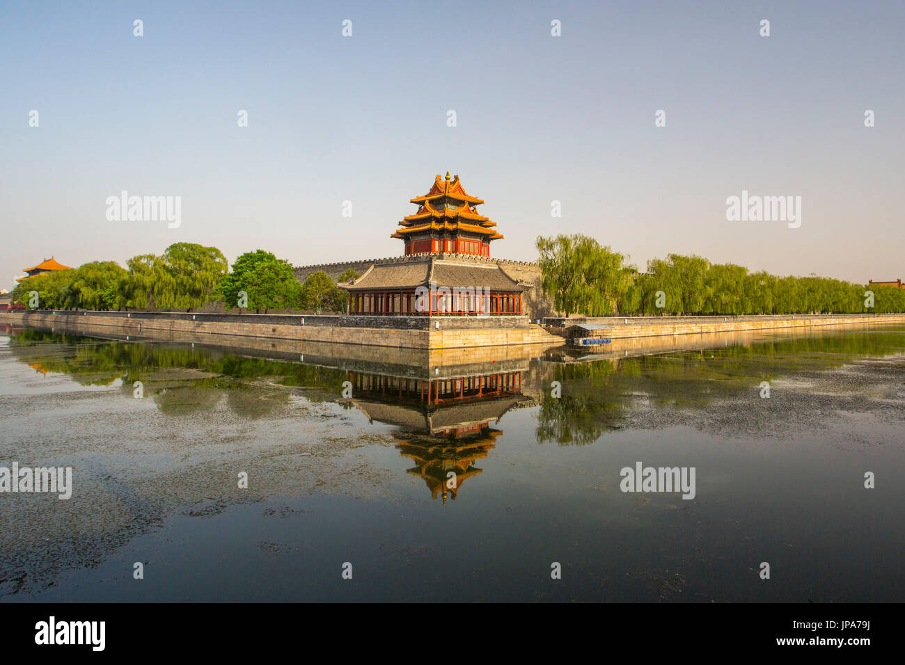 China, Beijing City, The Forbiden City, Palace moat, Stock Photo