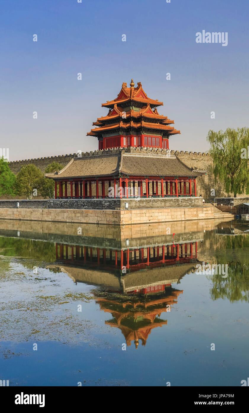 China, Beijing City, The Forbiden City, Palace moat, Stock Photo