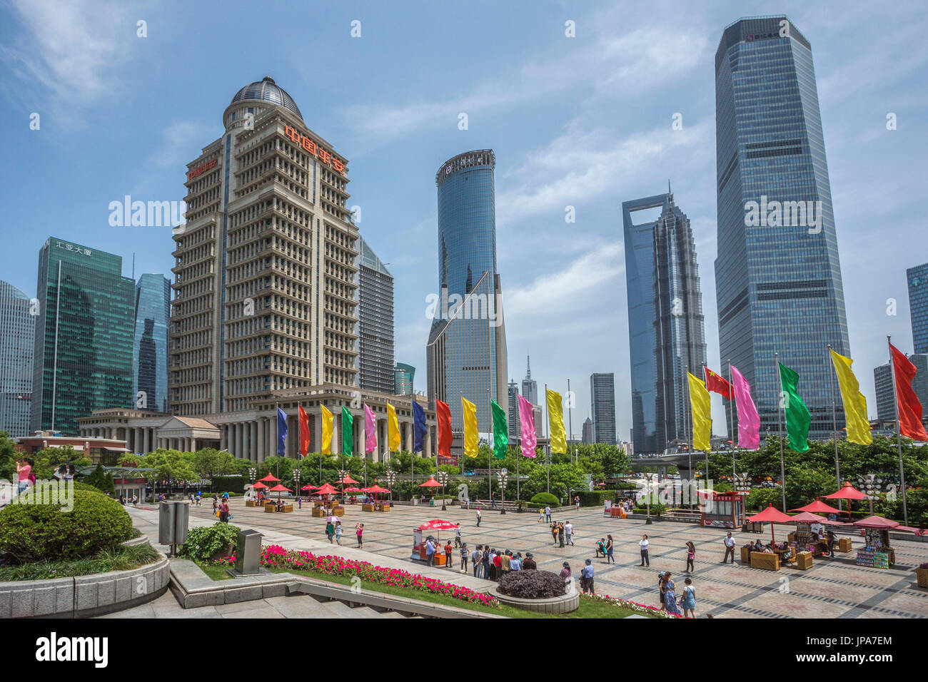 China, Shanghai City, Pudong District, Lujiazui Square Stock Photo