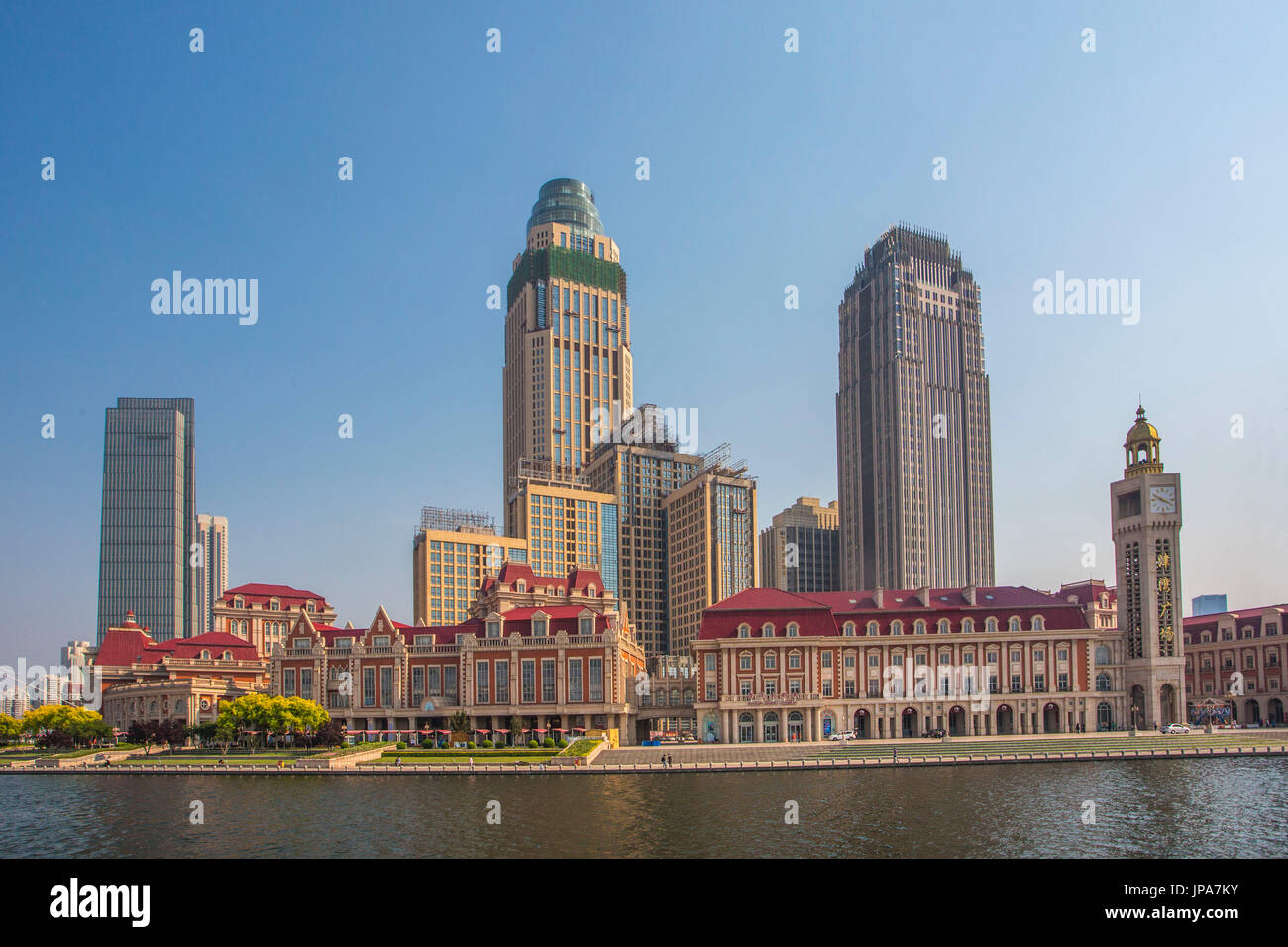 China, Tianjin City, Hai River, Central Tianjin, Hai River Stock Photo