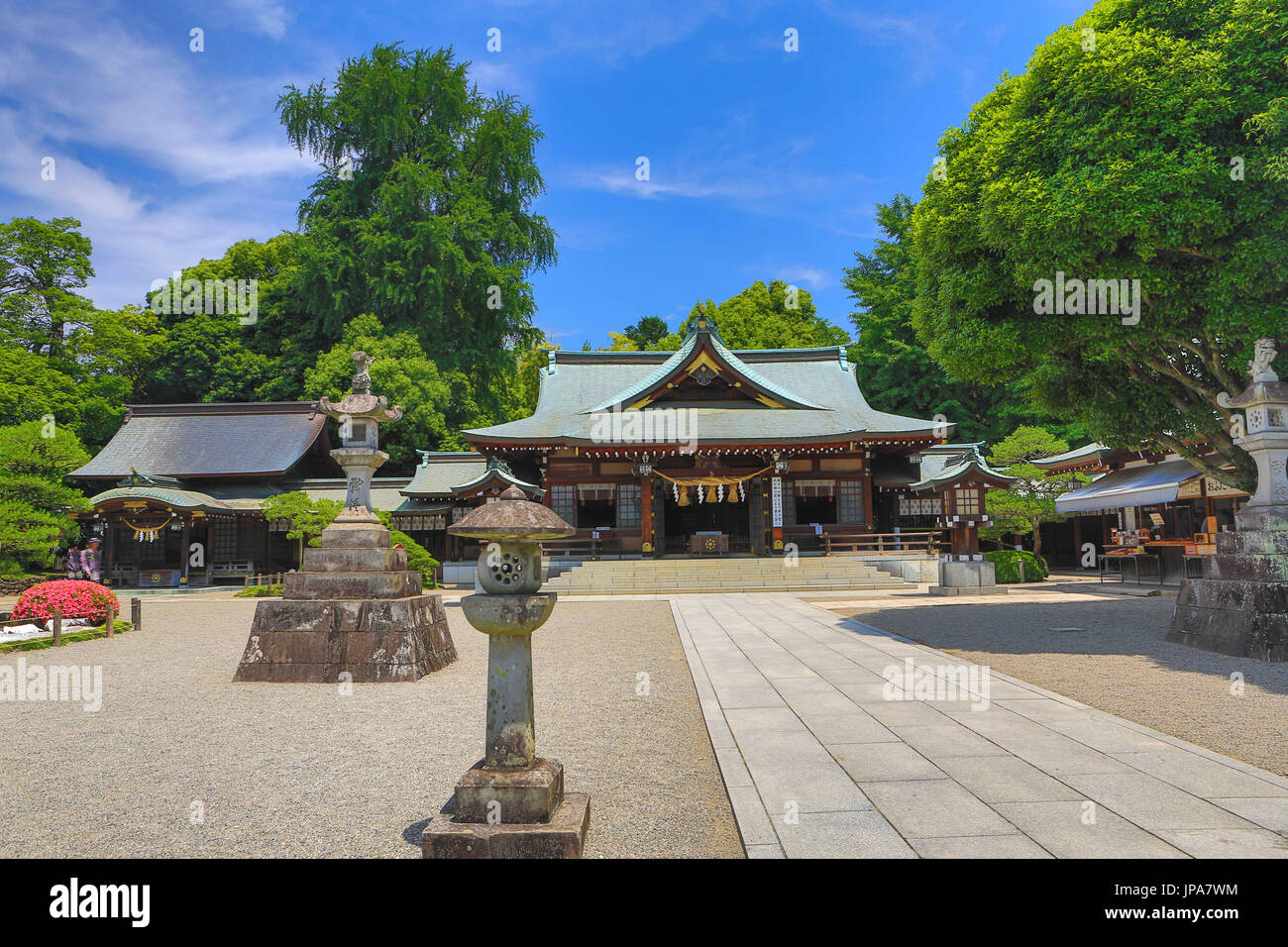 Japan, Kyushu Island, Kumamoto City, Suizenji Garden, Shrine Stock Photo