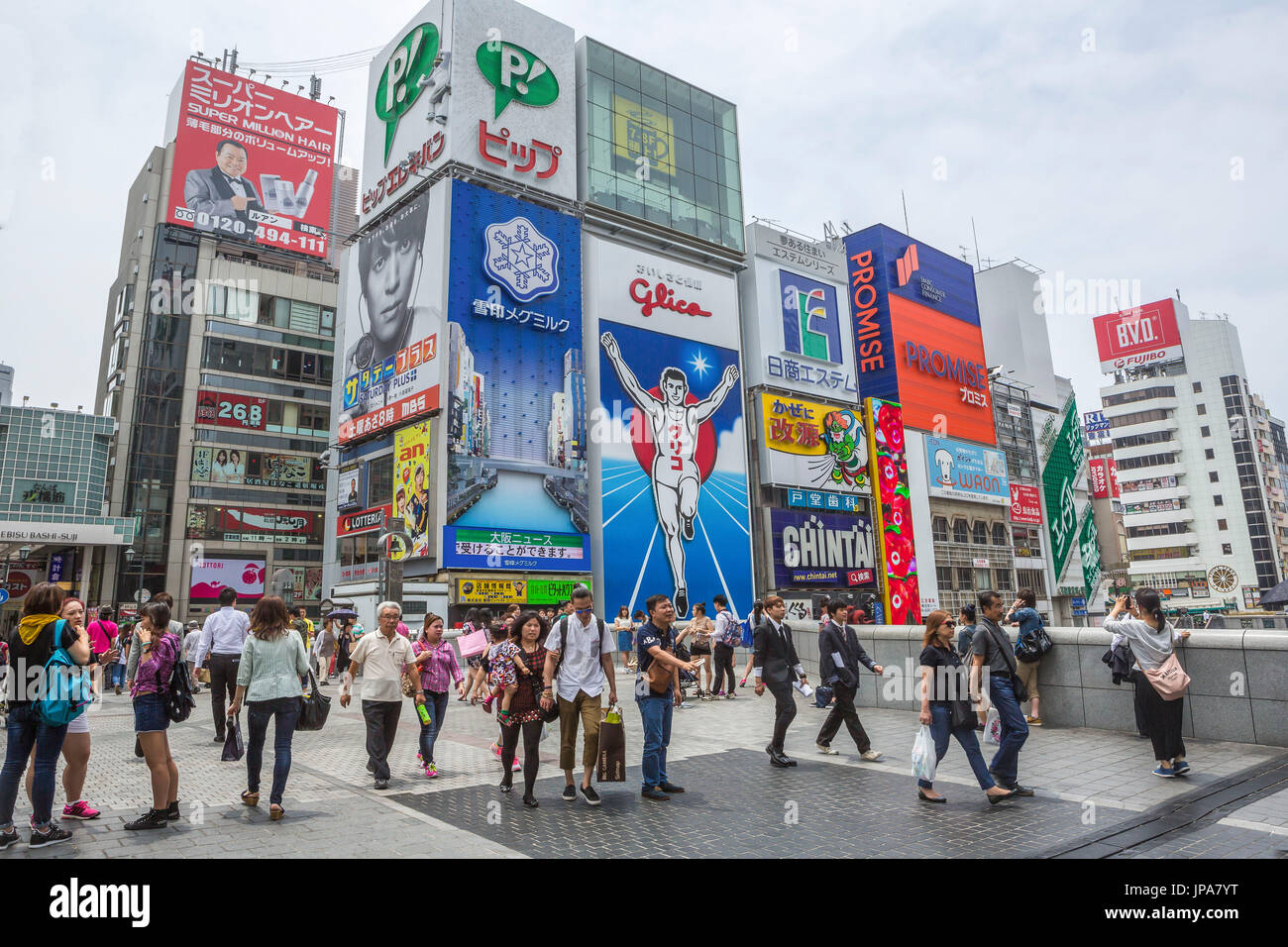 Japan, Osaka City, Dotombori Area, Stock Photo
