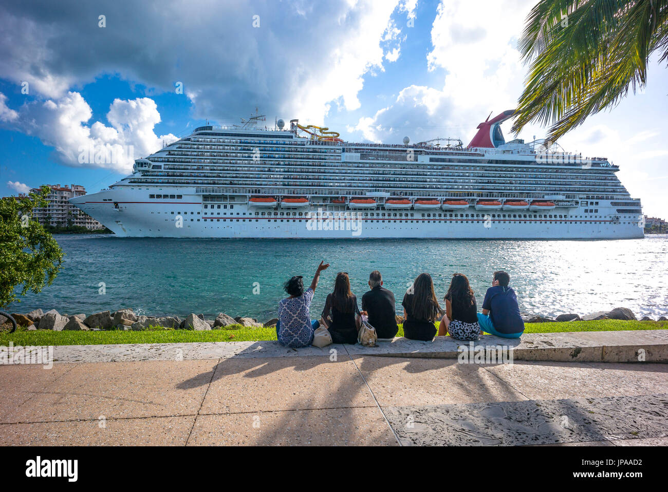 Cruise Ship, South Point, Miami Beach, Florida, USA Stock Photo