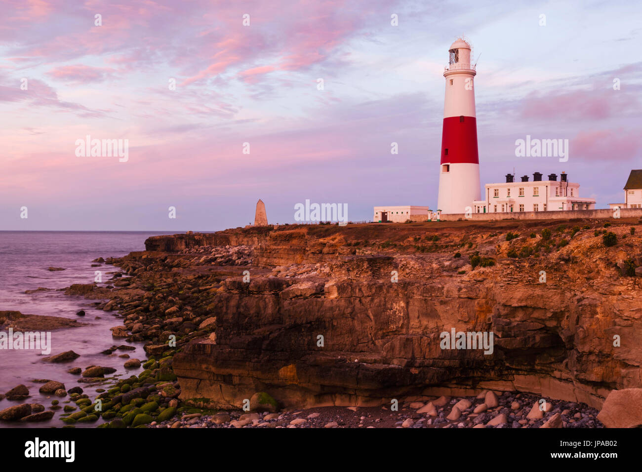 England, Dorset, Weymouth, Portland Bill Liighthouse Stock Photo