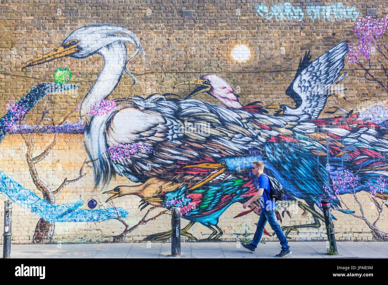 England, London, Shoreditch, Brick Lane, Street Art Stock Photo