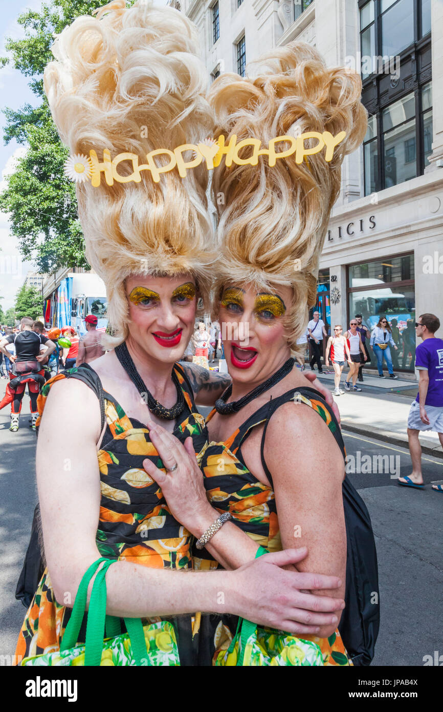 England, London, Annual Pride Parade Participants Stock Photo