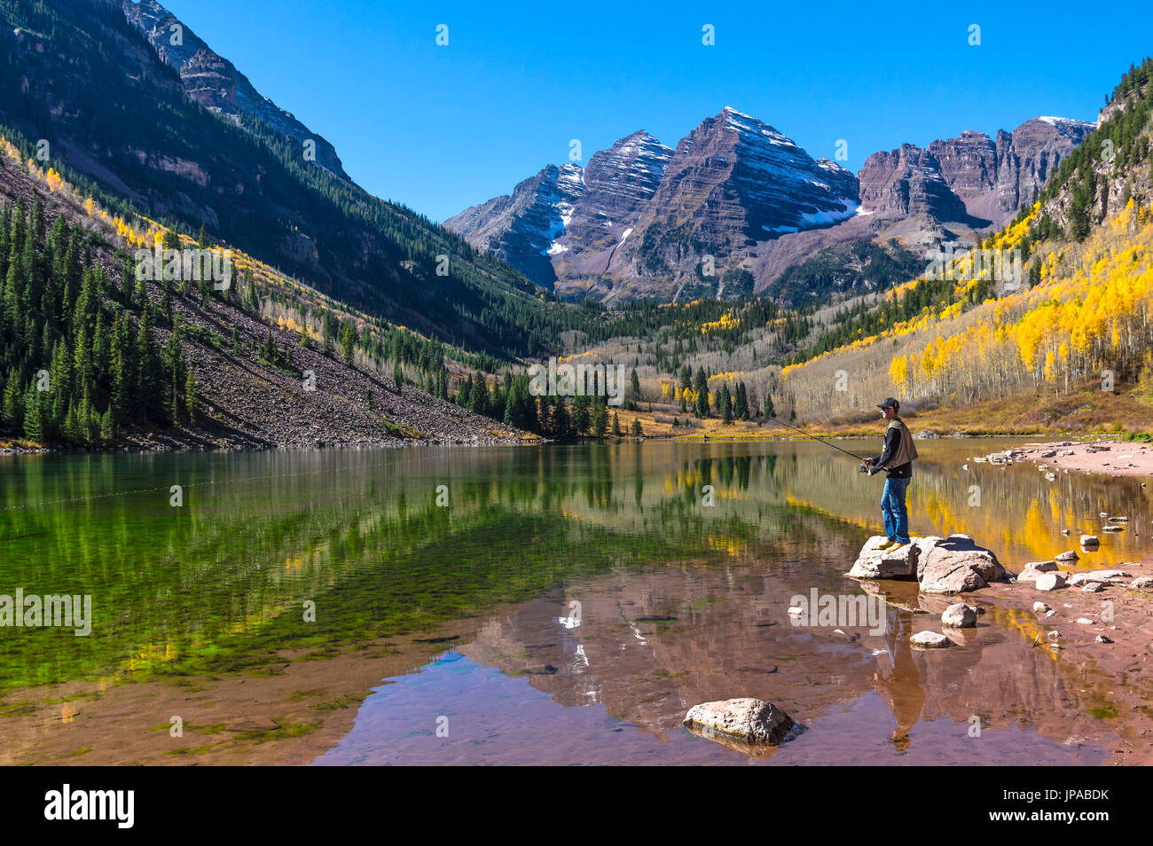 Fishing At Maroon Bells Aspen Colorado Usa Stock Photo Alamy Fishing At Maroon Bells Aspen Colorado Usa Stock Photo Alamy