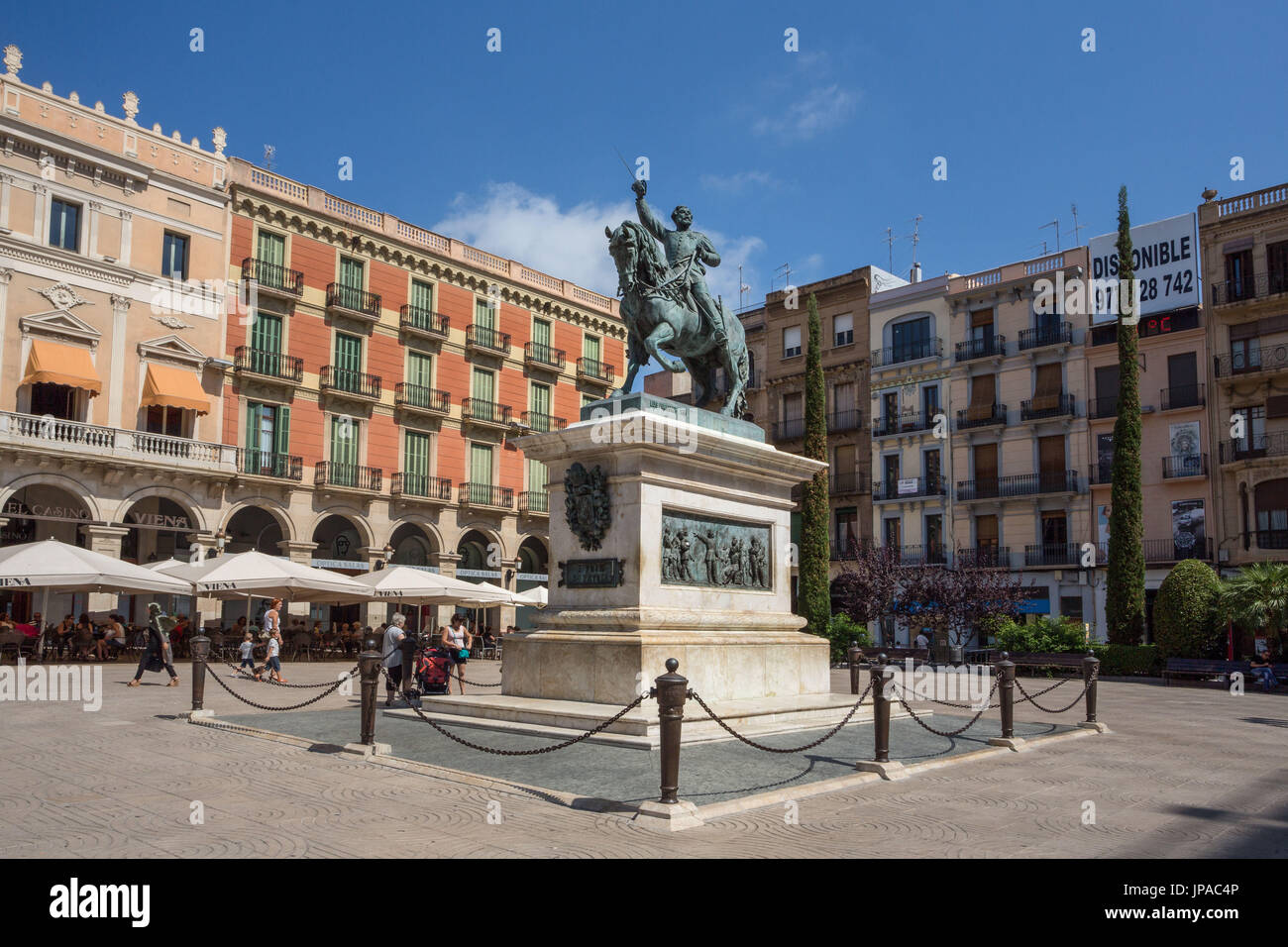 Spain, Catalonia, Tarragona Province, Reus City, General Prim Monument Stock Photo