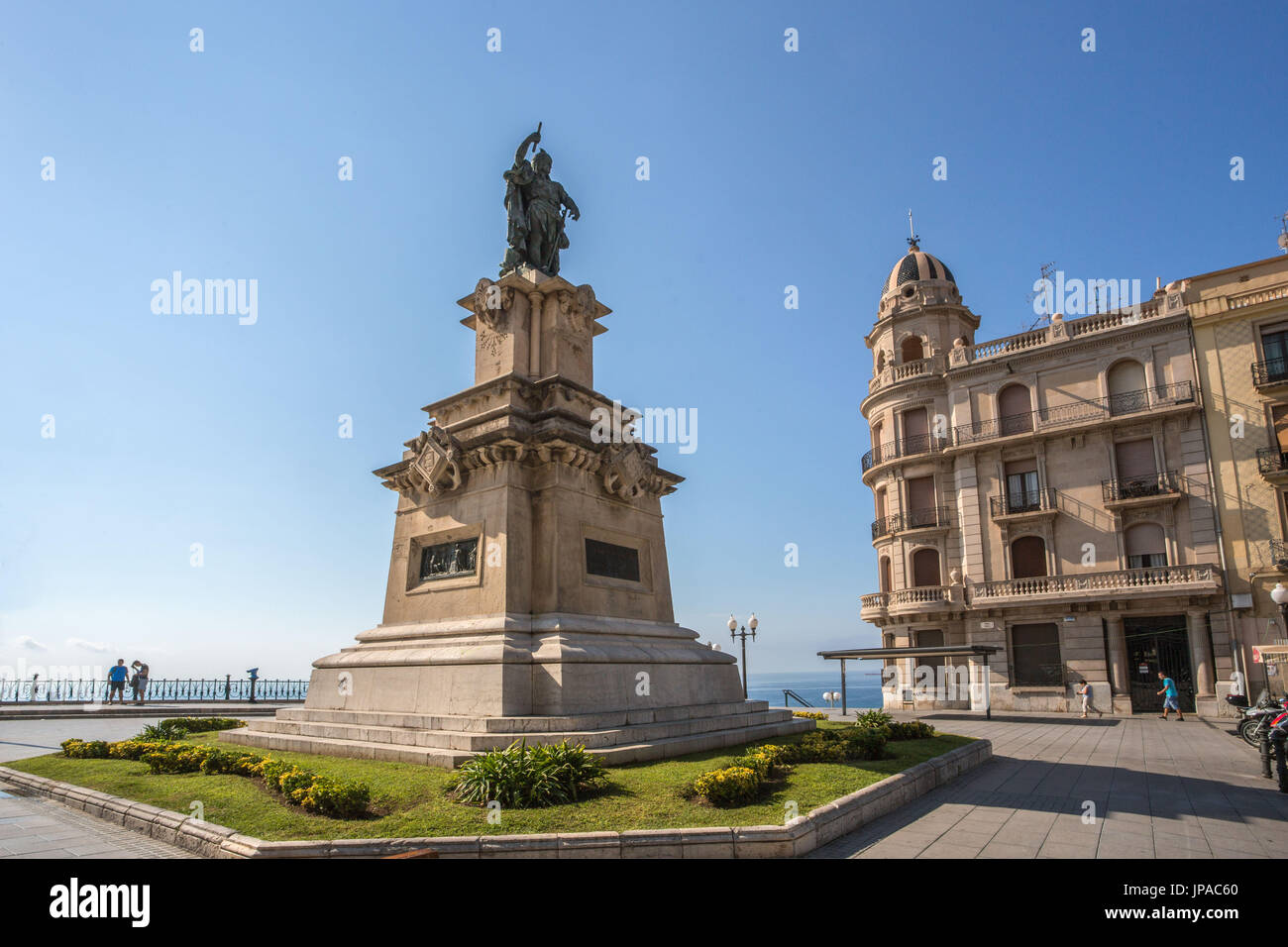 Spain, Catalonia, Tarragona City, Roger de Flor Monument, Mediterraneo Balcony Stock Photo