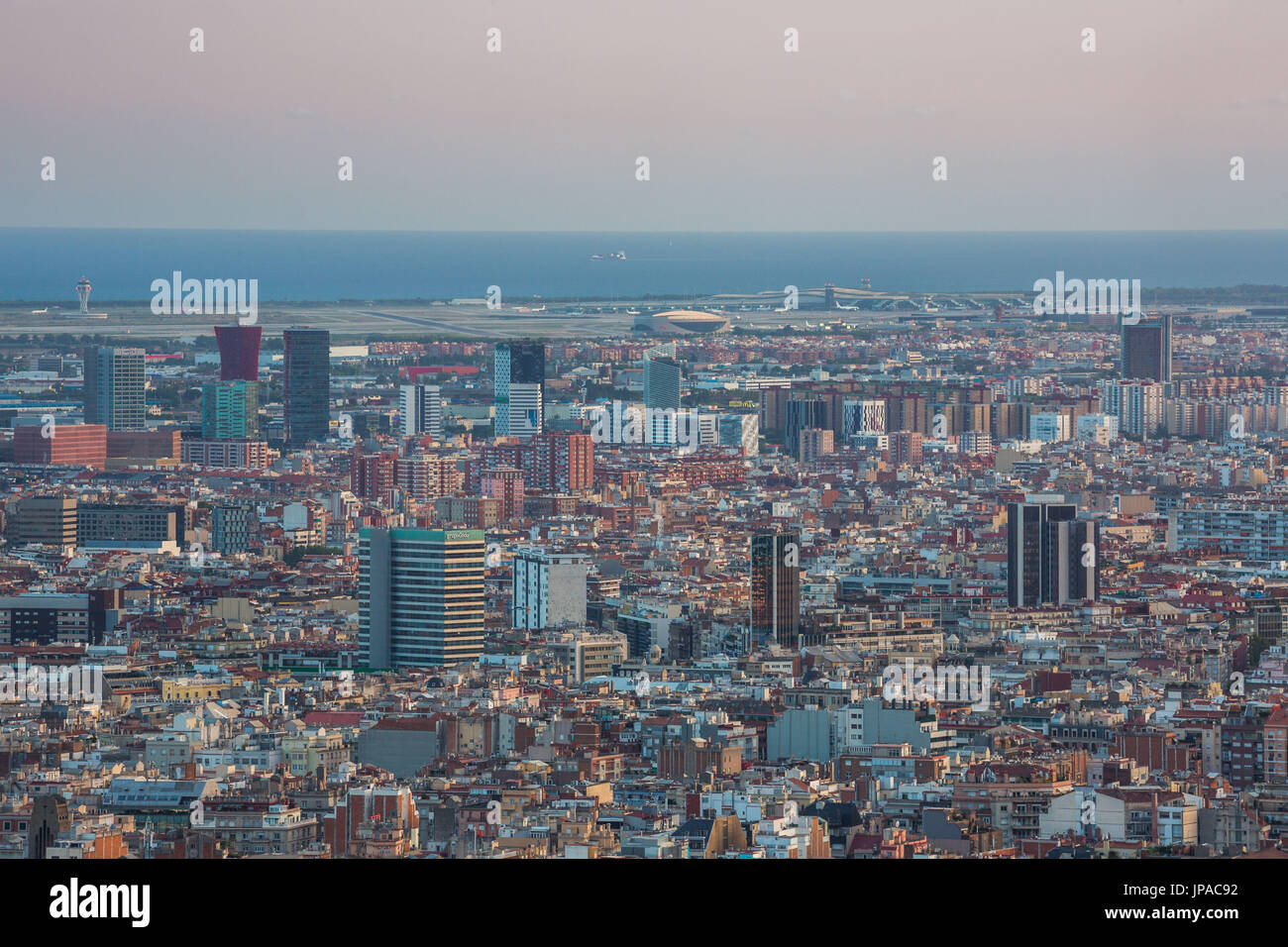 Spain, Catalonia, Barcelona City, Hospitalet de Llobregat panorama Stock Photo